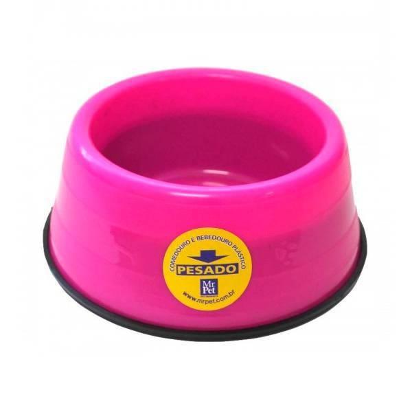 COMEDOURO PESADO FILHOTE PEQUENO ROSA (2177)-*mrpet