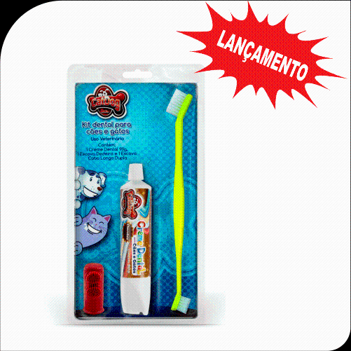 KIT DENTAL 3 UNID (CREME CHOCOLATE 90G, DEDEIRA, CERDA DUPLA) (001.297)-*catdog