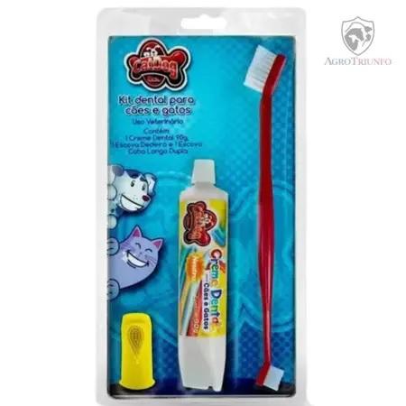 KIT DENTAL PET 1 CREME NEUTRO 90G + 1 DEDEIRA (001.056)-*catdog