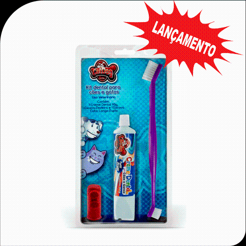 KIT DENTAL PET 3 UNID (CREME TUTTI 90G, DEDEIRA, CERDA DUPLA) (001.301)-*catdog