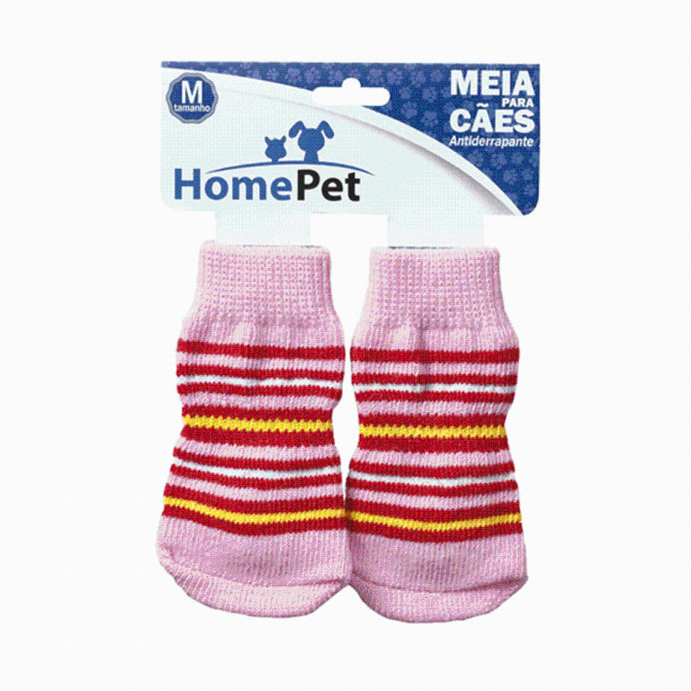 MEIA ROSA LISTRADA TAM P (1001002)- *homepet