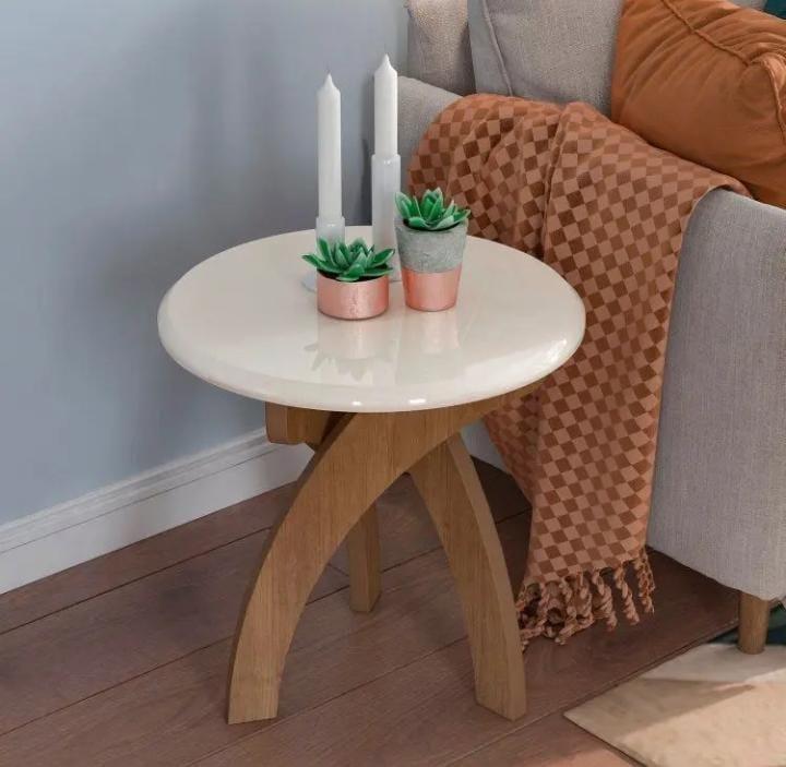 MESA APOIO JADE OFF WHITE CINAMOMO