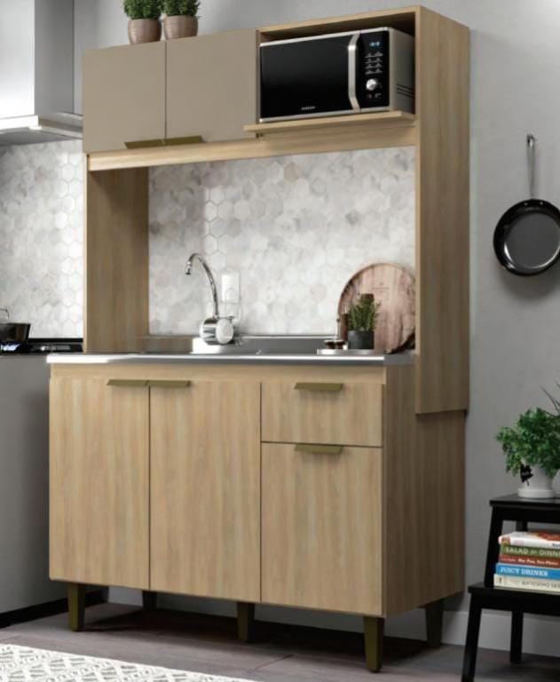 COZINHA COMPACTA JULIA DOURADO FUME 0675