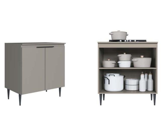 BALCÃO COOKTOP LAVINIA 80CM 5 BOCAS FUME