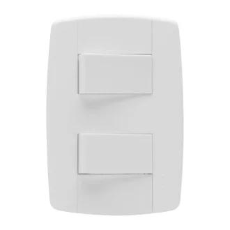 INTERRUPTOR 2 SIMPLES 2X4 10A BRANCO LEVE ILUMI