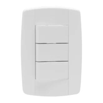 INTERRUPTOR 3 SIMPLES 2X4 10A BRANCO LEVE ILUMI