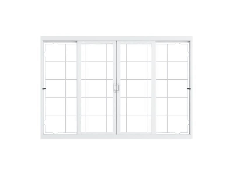 JANELA VITRO DE CORRER 4 FOLHAS 100X100  C/ GRADE