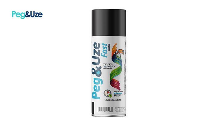 TINTA SPRAY PRETO FOSCO / BRILHANTE - 350ML/250G