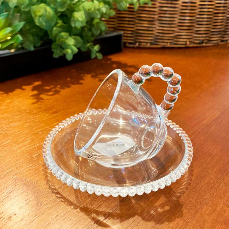 Xicara com Pires Cristal Pearl