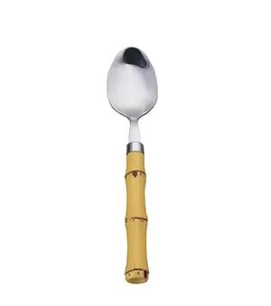 Colher Sobremessa inox cabo bambu 16,6cm