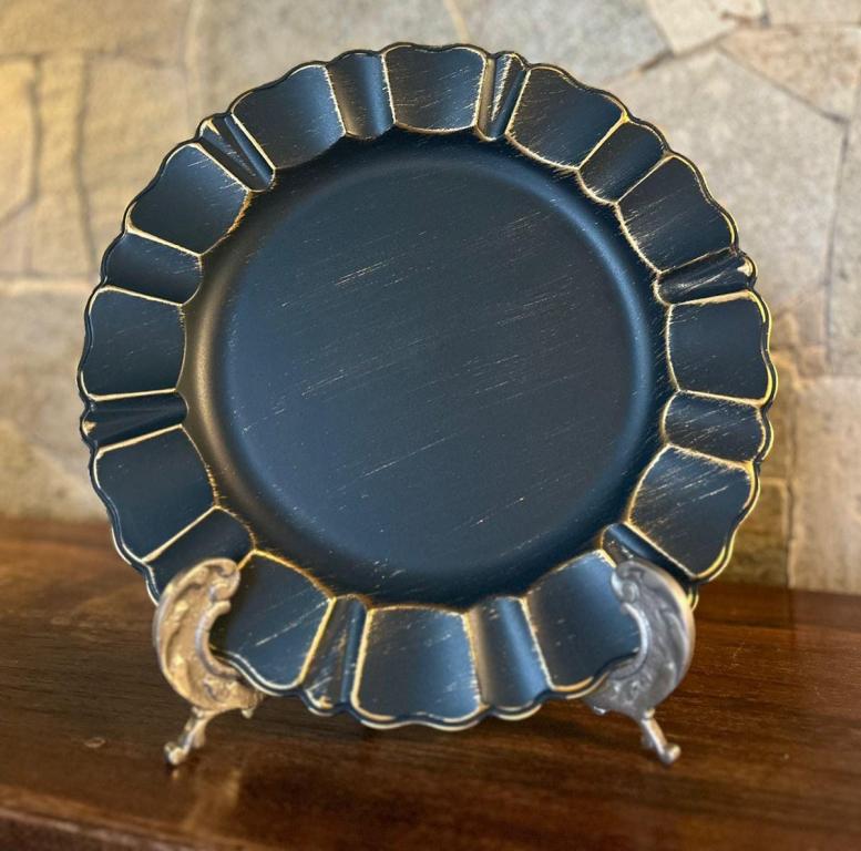 Sousplat Azul e Dourado 33 cm