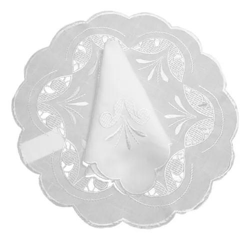 Lugar americano redondo 45com guardanapo 45x45 Branco