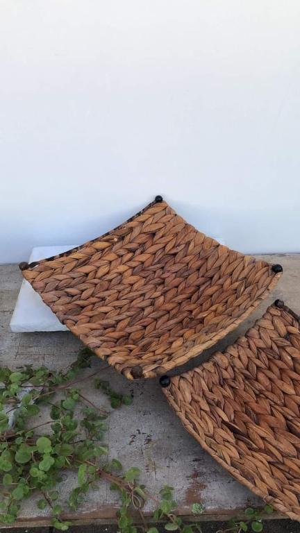 Centro de Mesa Cesta de Taboa Quadrado Médio