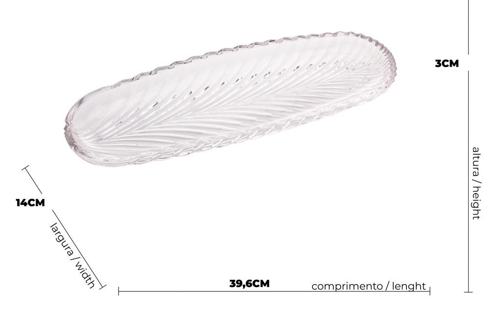 Porta  Doce de Cristal Leaf 39cm Lyor