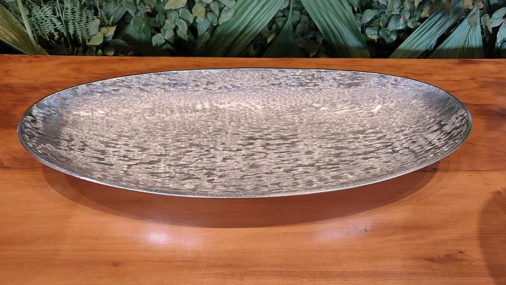 Centro de Mesa Prata Oval G 5x46x19