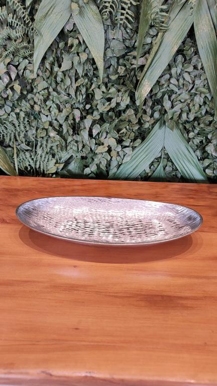 Centro Mesa Prata Oval P 3x33x16