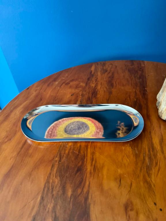 Porta Doce Oval Prata 30x12x1