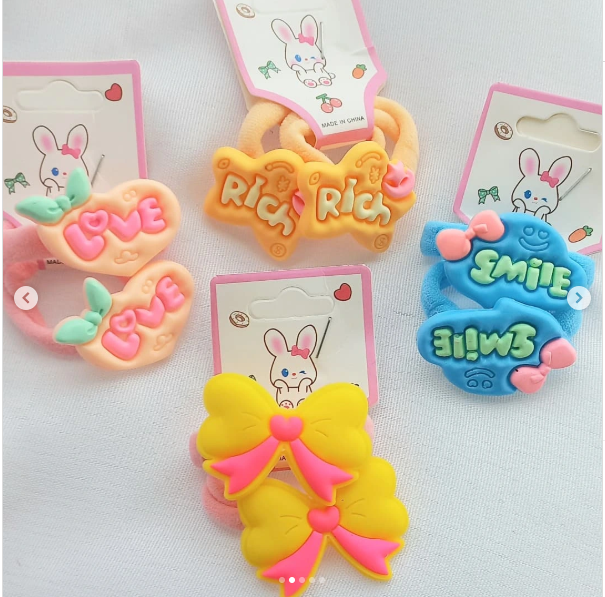 Kit 10 Pares Elástico De Cabelo Pet E  Infantil Com Aplique