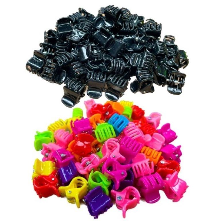 96 Mini Piranha Presilha Grampo De Cabelo Infantil Colorido
