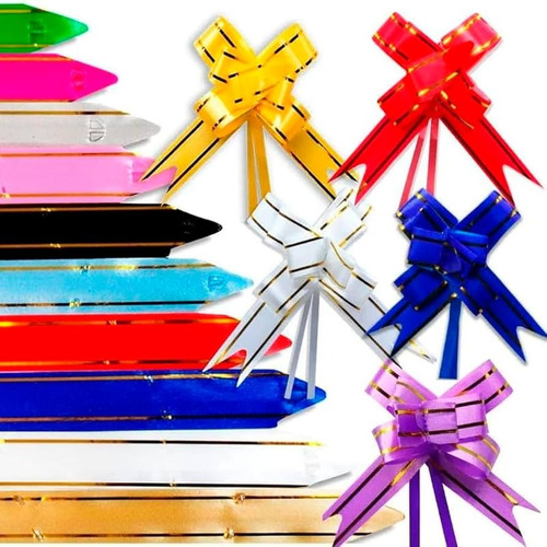 Kit 100 Laço Fácil Mágico Para Presente Fita Lacinho Prático