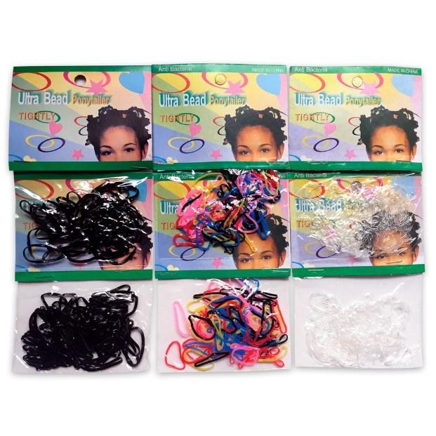 24 Cartela Elastico De Silicone Liguinha Para Cabelo Atacado