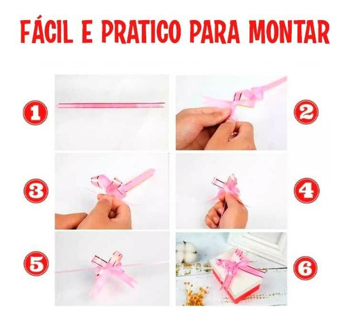 Laço Fácil Mágico Pronto Presente Lacinho Pequeno  100u Cor