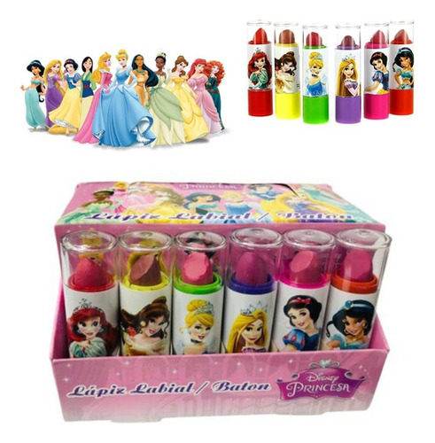 Kit 24 Batons Infantil Lembrancinha Princesa Disney Presente