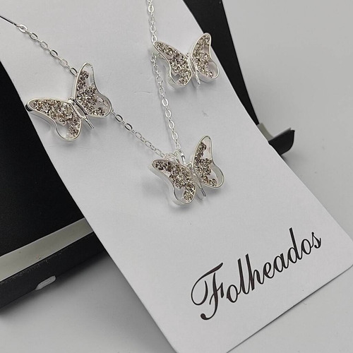 12 Kit Colar  Brinco Revenda Conjunto Folheado Prata Atacado