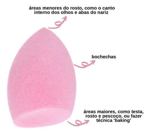 Kit 12 Esponjas De Maquiagem Chanfradas Base Make Up Sortidos Média