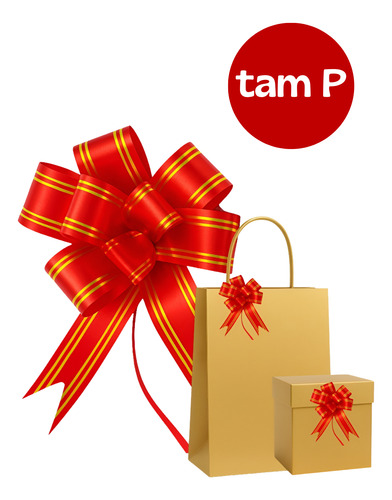 100 Laços Pronto Fácil Mágico P 11mmx205m Fita P/ Presente Vermelho Lisa