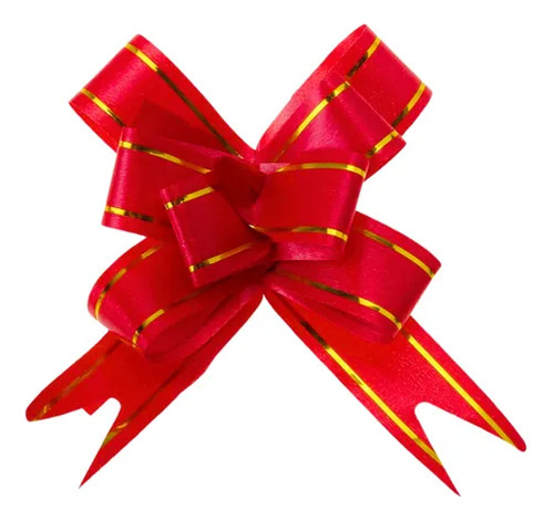 100 Laços Pronto Fácil Mágico P 11mmx205m Fita P/ Presente Vermelho Lisa