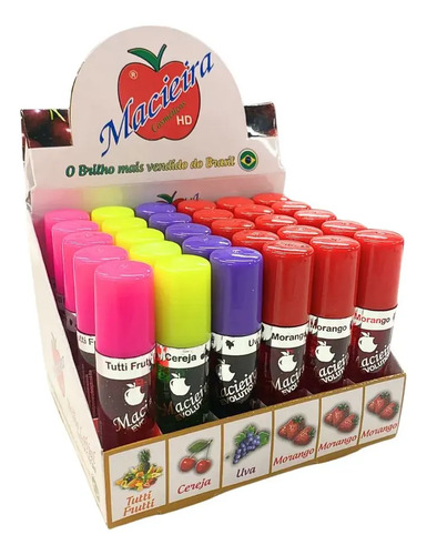 Brilho Labial Gloss Batom Macieira Hd Box Cx 30 Uni Atacado Sortidos