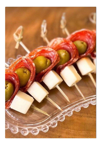 300 Palito Petisco Aperitivo Bambu Decorativo 10 Cm Nozinho Natural Bambu