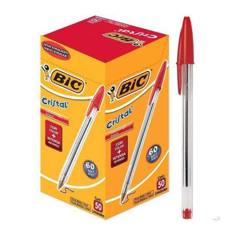 CANETA BIC CRISTAL VERMELHA 50X1*