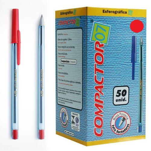 CANETA COMPACTOR 0.7 VERMELHA 50 X 1