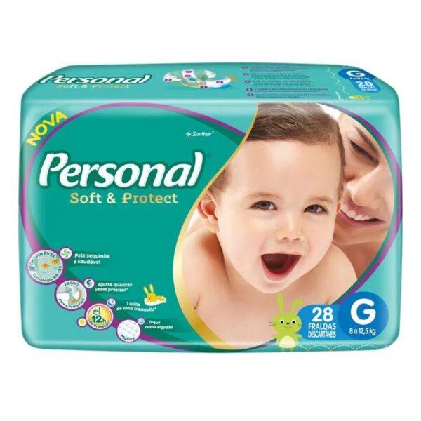 FRALDAS PERSONAL JUMBO G PCT 28UN