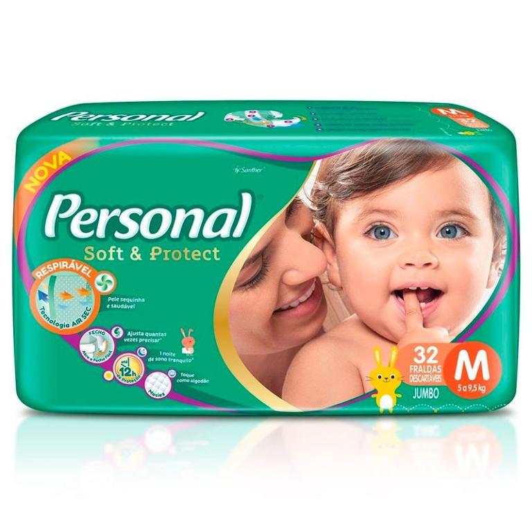 FRALDAS PERSONAL JUMBO M PCT 32UN