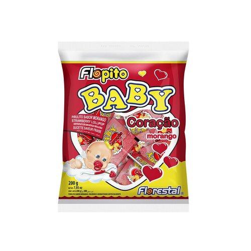 PIRULITO CORAÇÃO MORANGO BABY1X200G