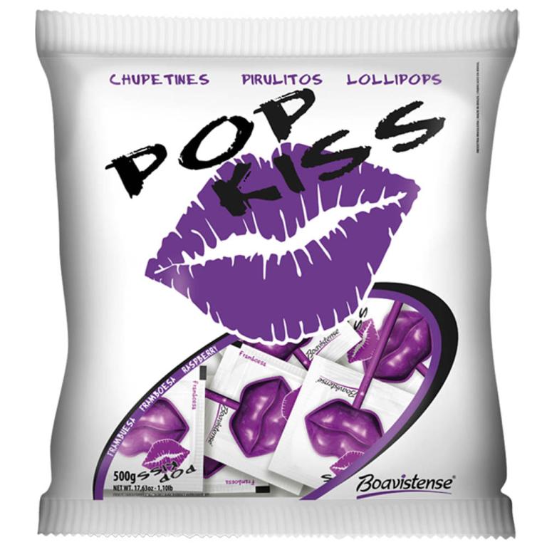 PIRULITO POP KISS FRAMBOESA(BOCA)500G