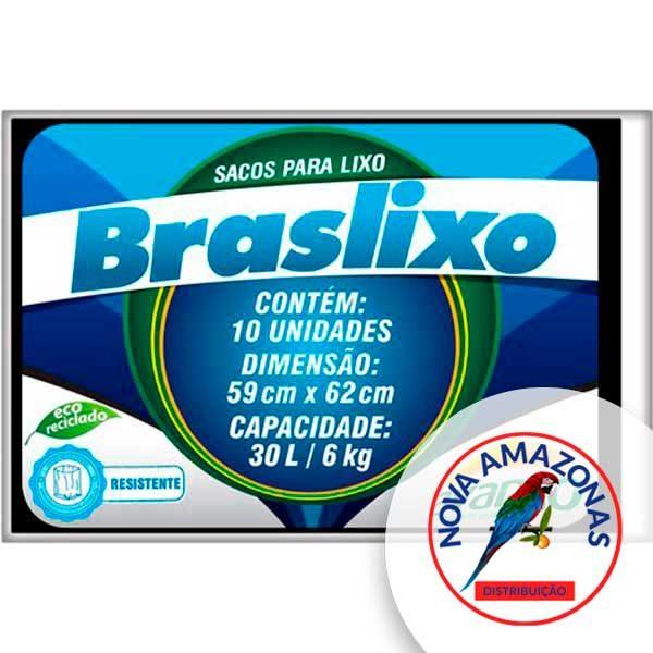 SACO LIXO BRASLIXO AZ 30LT 1x10UN