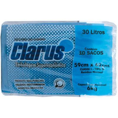 SACO P/LIXO CLARUS 30L DOBRADO AZUL 10UN
