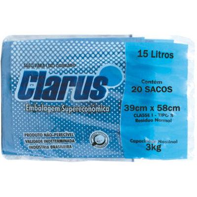 SACO P/LIXO CLARUS 15L DOBRADO AZUL 20UN