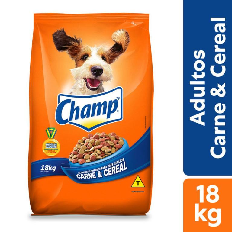 RACAO CACHORRO CHAMP ADULTO CARNE E CEREAL 18 KG