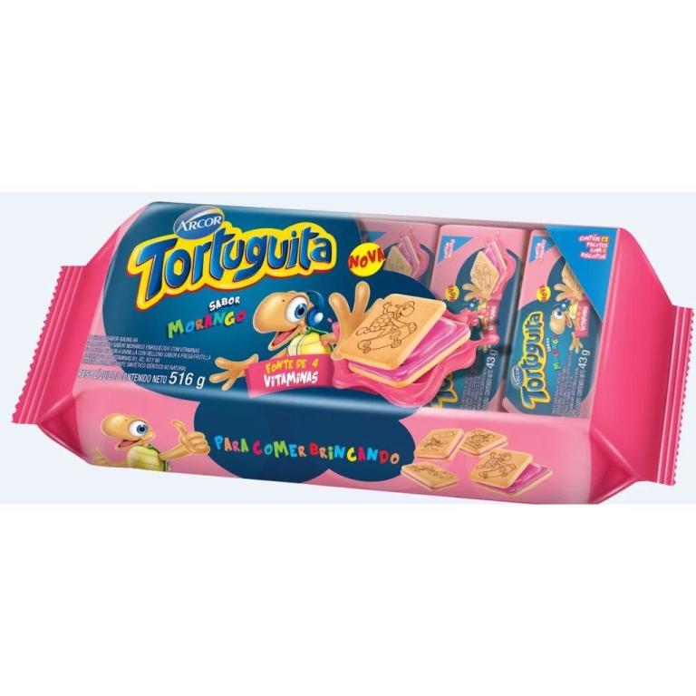 BISC TORTUGUITA MORANGO 12X43GR
