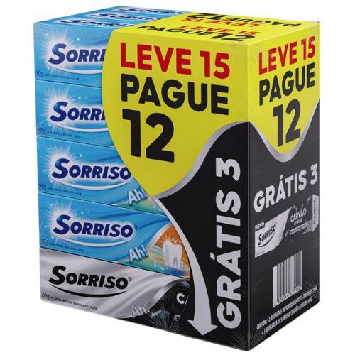 CREME DENTAL SORRISO BR 90g 12UN GTS 3UN CARV 60g
