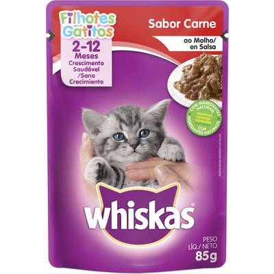 RACAO WHISKAS SACHE FILHOTE CARNE 20X85GR
