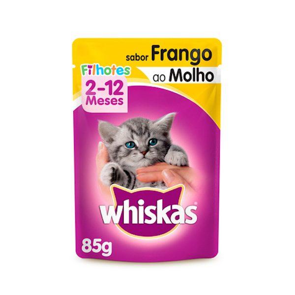 RACAO WHISKAS SACHE FILHOTE FRANGO 20X85 GR