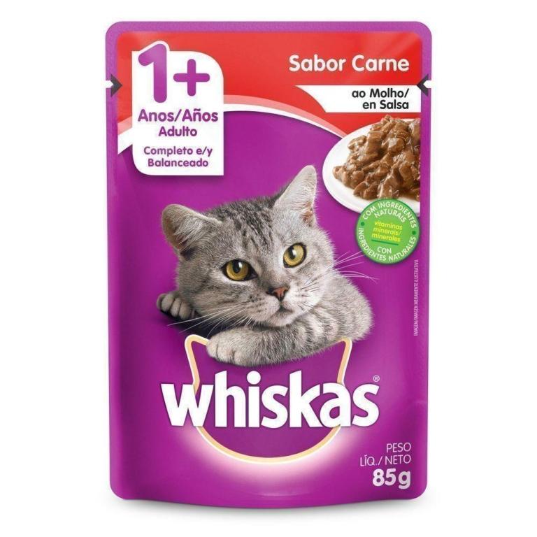 RACAO WHISKAS SACHE ADULTO CARNE 20X85 GR