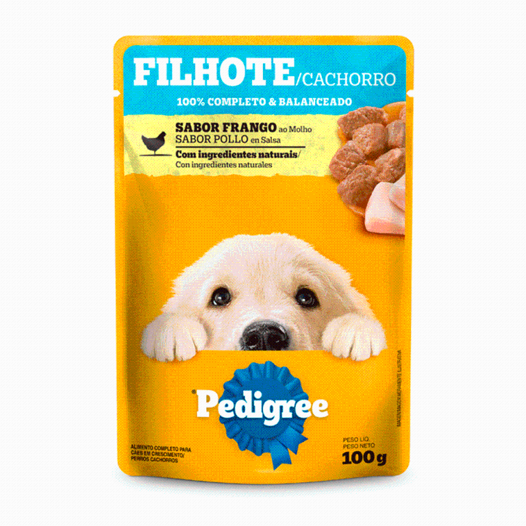 RACAO PEDIGREE SACHE FILHOTE FRANGO 18X100 GR