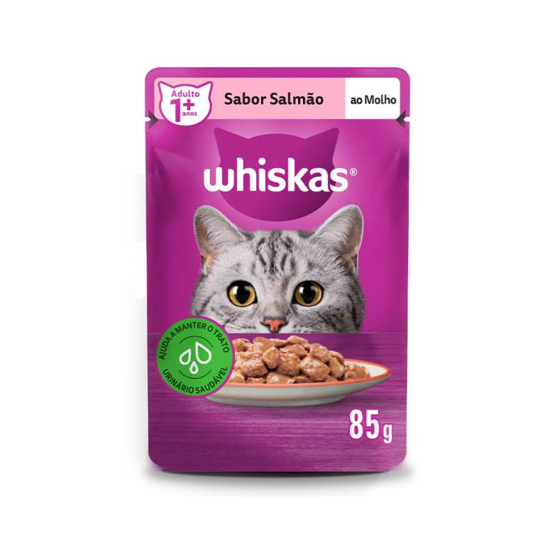 RACAO WHISKAS SACHE ADULTO SALMAO 20X85GR